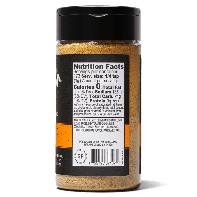 Kinder's Citrus with Garlic and Jalapeno Barbecue Seasoning, 6.1 oz