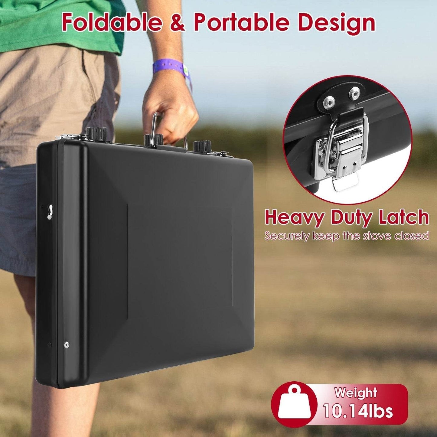 Portable 2 burner Gas Stove propane range camping gas outdoor stove burner