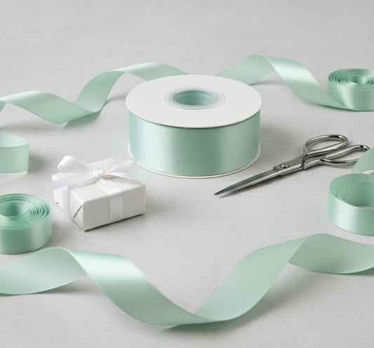 Satin Ribbon Double Face- Mint Green  #513-3.8 cm Wide