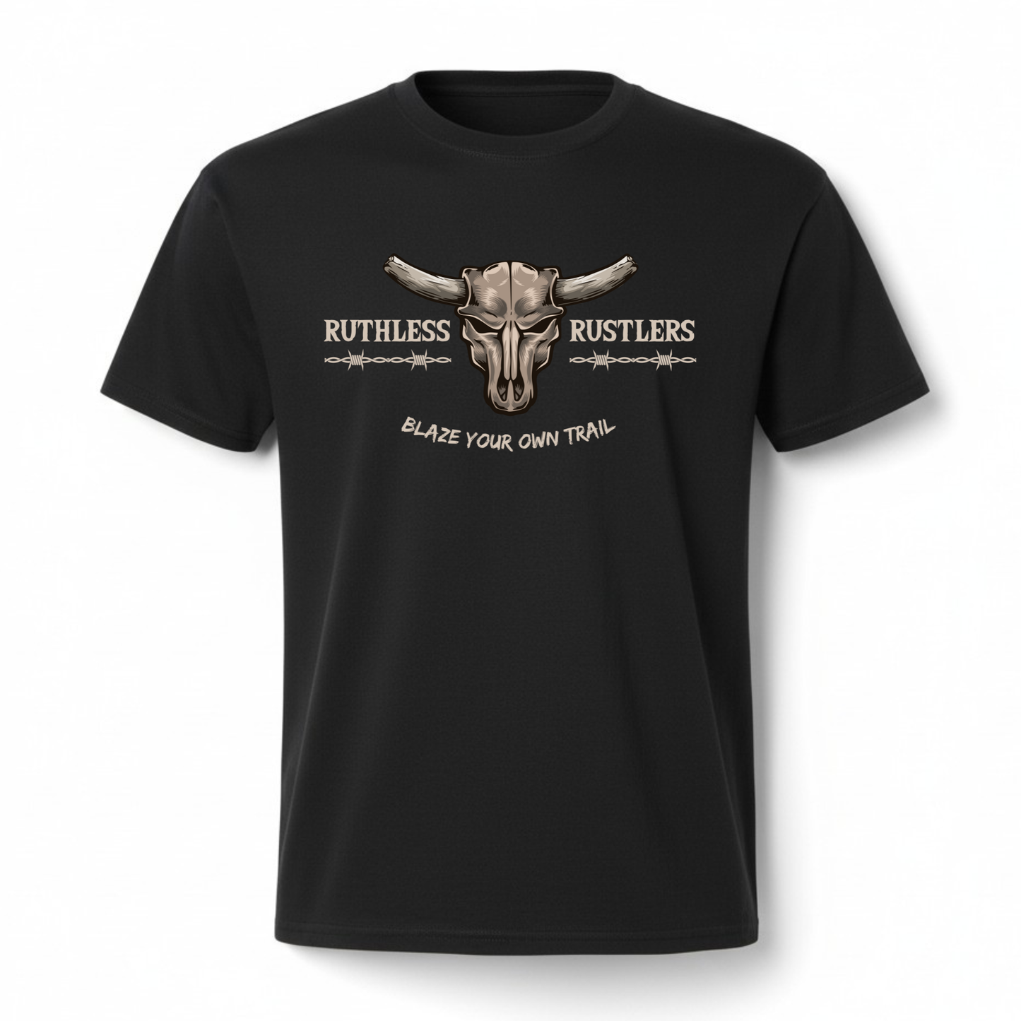 Ruthless Rustlers Barbed Wire Youth T-Shirt | Black
