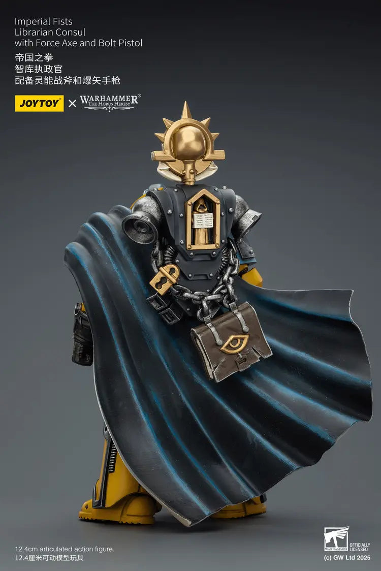 JOYTOY - Imperial Fists Librarian Consul with Force Axe and Bolt Pistol (PRE-ORDER RELEASES JUNE)