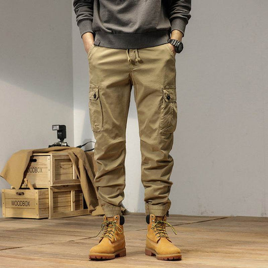 New Retro Ankle-tied Loose Overalls Versatile Casual Cargo Pant men