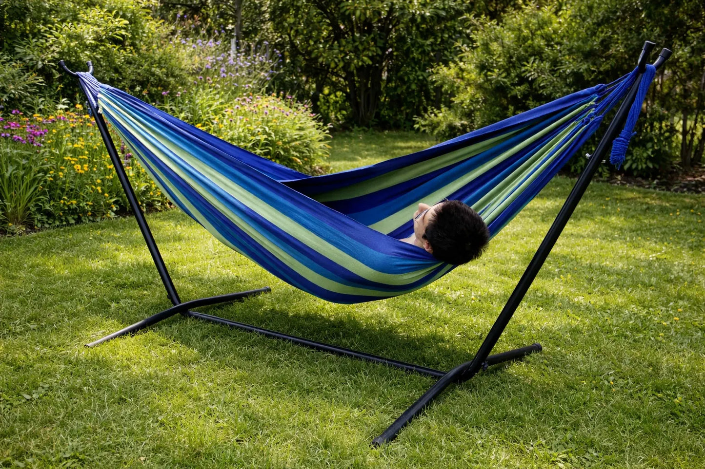 Deluxe Brazilian Double Hammock with Universal Stand
