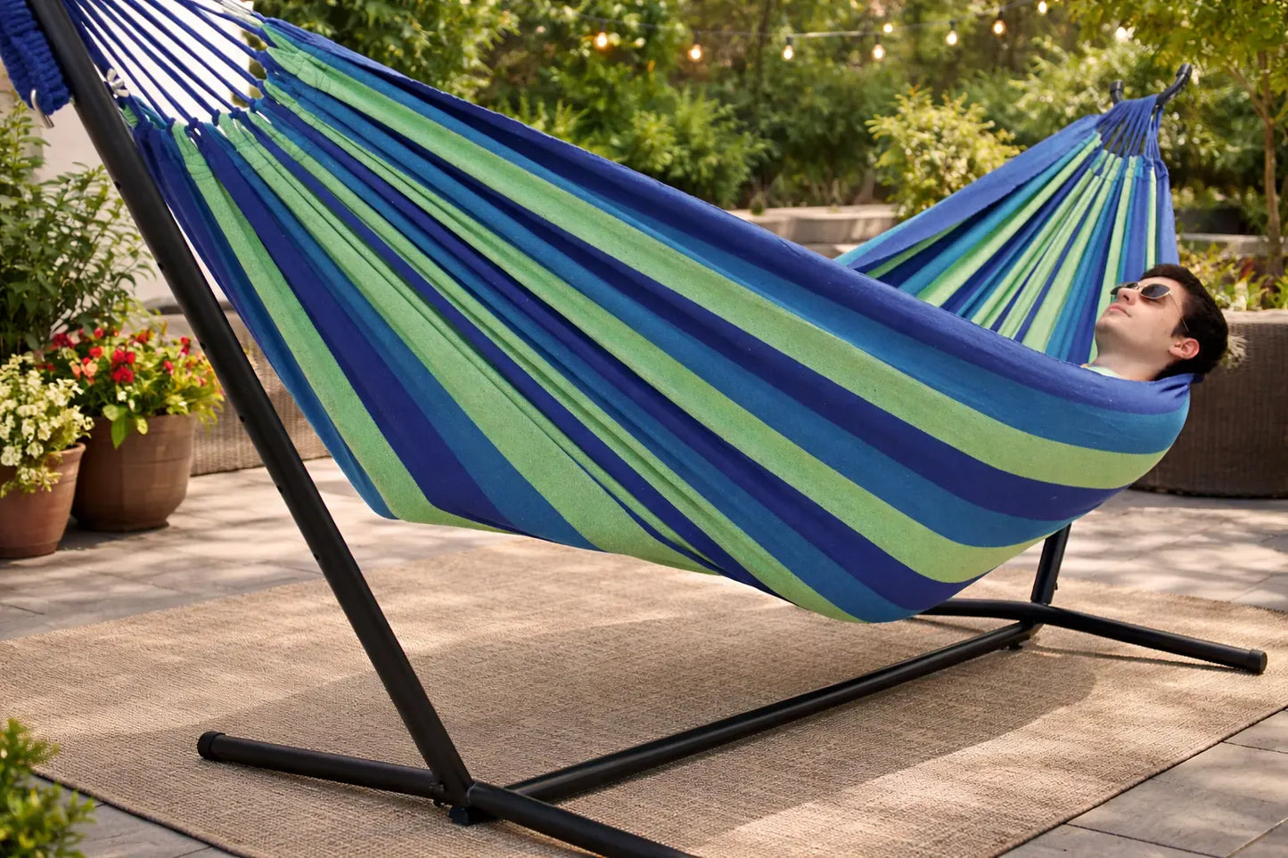 Deluxe Brazilian Double Hammock with Universal Stand