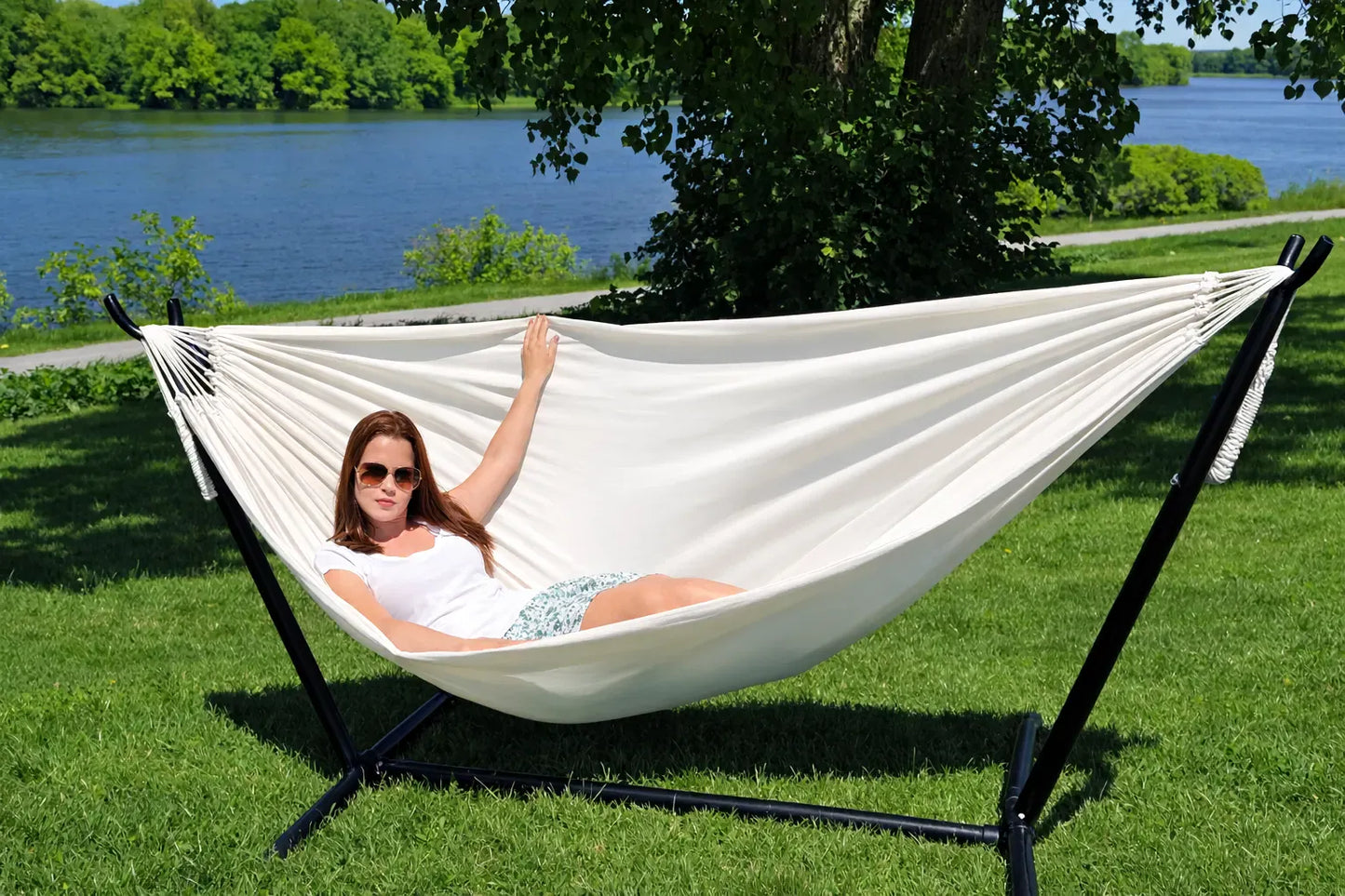 Deluxe Brazilian Double Hammock with Universal Stand