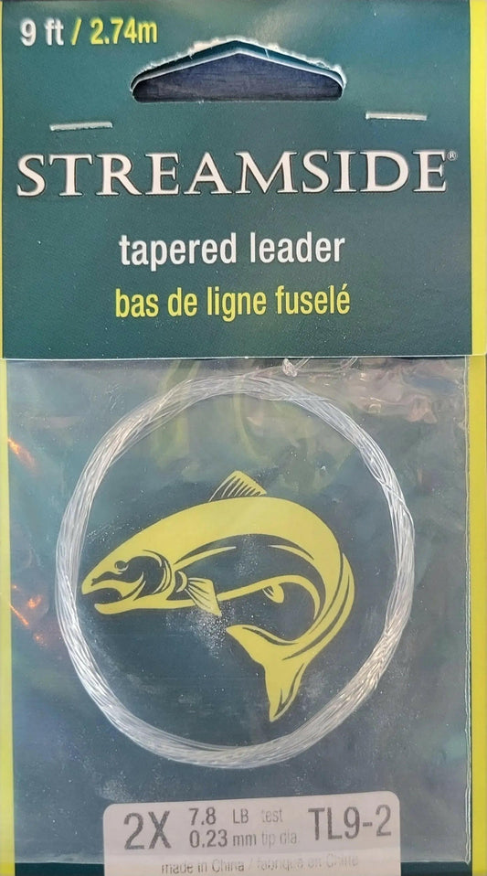 🍁Streamside Tapered Leader 2X 7.8lb 0.23mm Tip Dia. 9ft