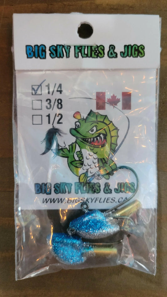 🍁Big Sky Short Shank Erie Rattle Jig 1/4oz 2/pk
