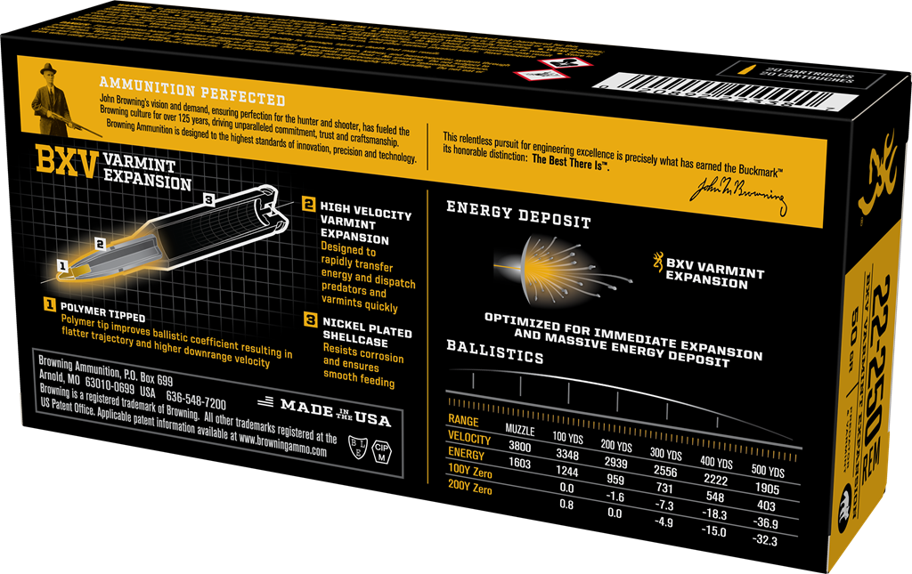 Browning 22-250 Remington, 50 Grain