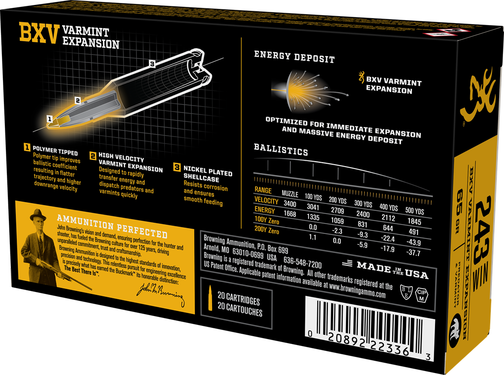 Browning 243 Winchester, 65 Grain