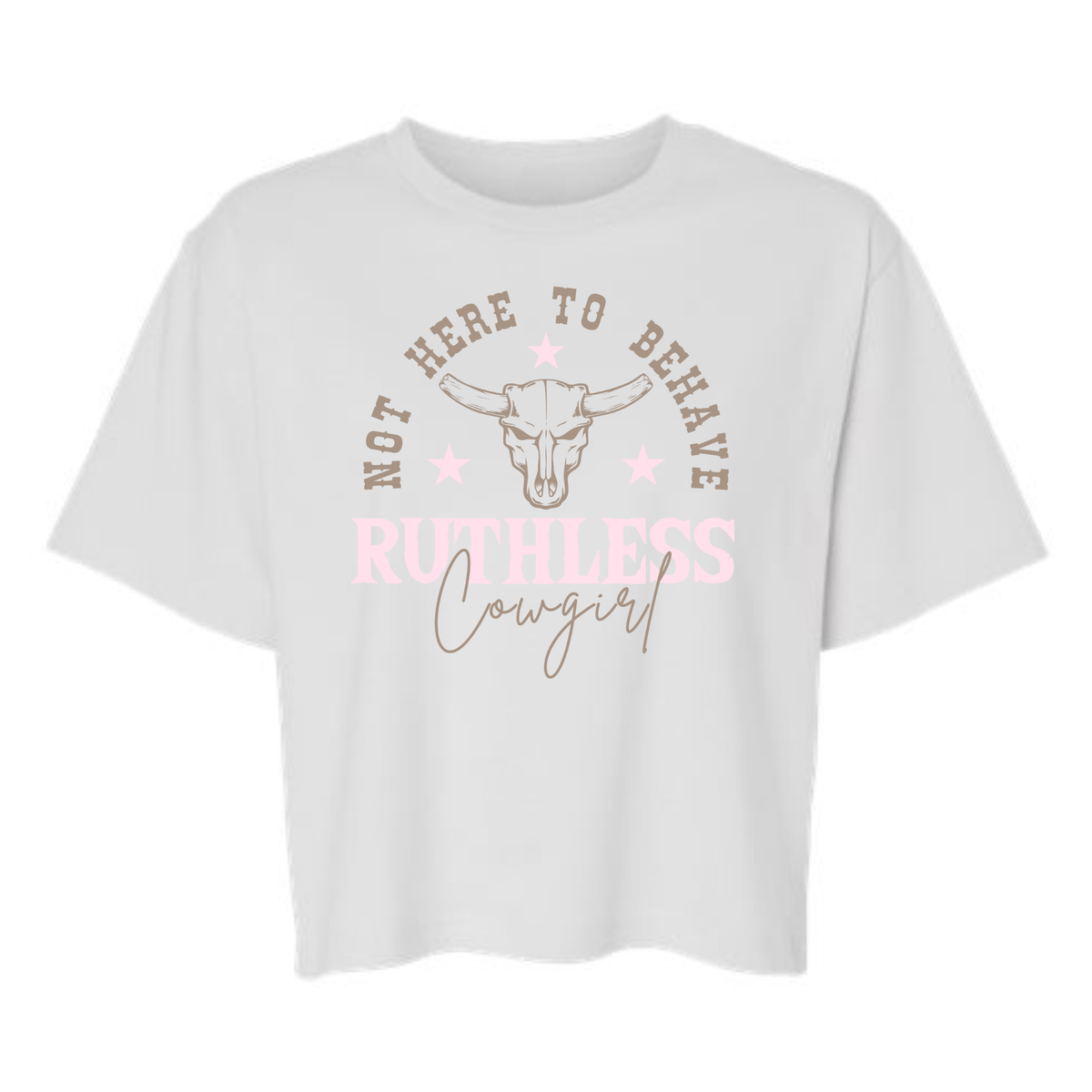 NOT HERE TO BEHAVE BOXY T-SHIRT | White