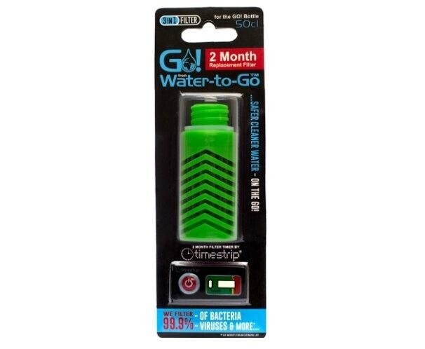 Water-to-Go Replacement Filters for 500 mL / 50 Cls Bottles | Removes Water Borne Viruses!