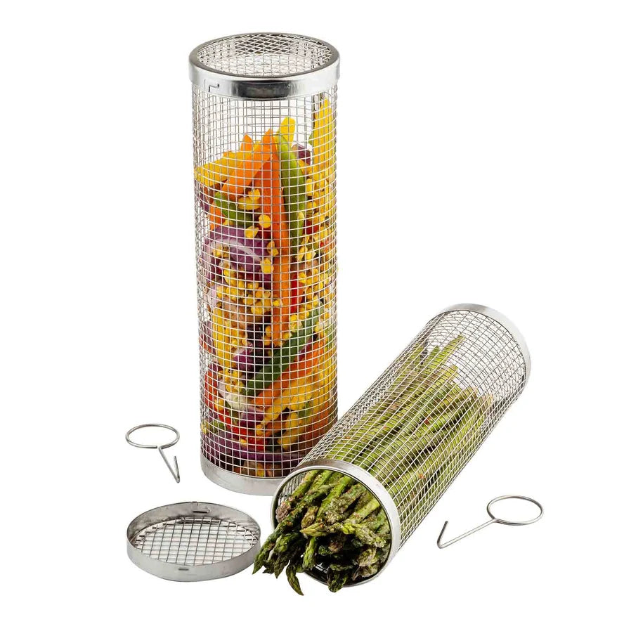 TableCraft Rolling Grilling Baskets, Set of 2