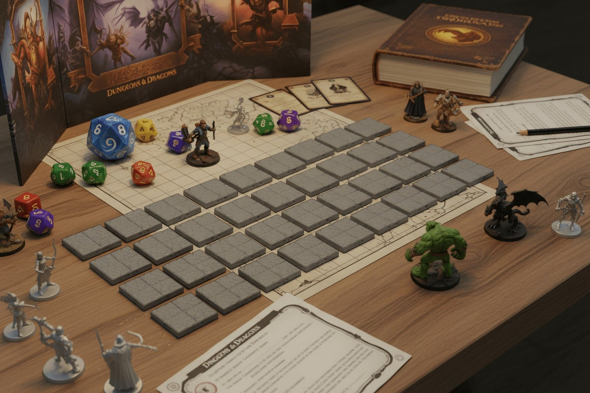 28mm Modular Dungeon Floor Tiles – 36-Piece Bulk Pack