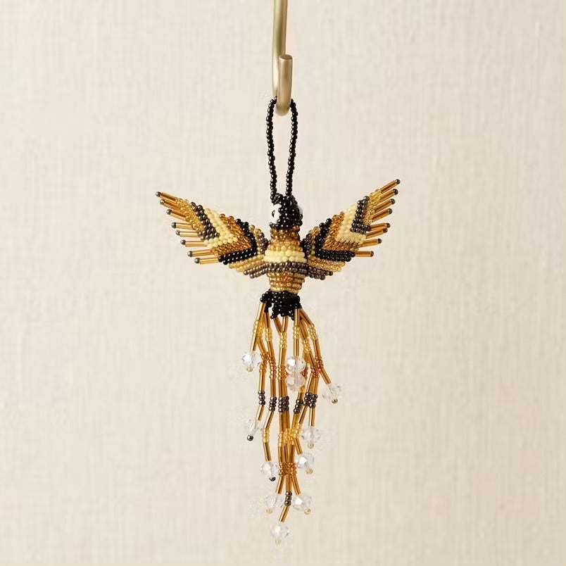 Golden and Brown Beaded Humming Bird