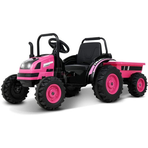 2026 6v Tractor Powered Ride-On Car Remote Control with Detachable Wagon