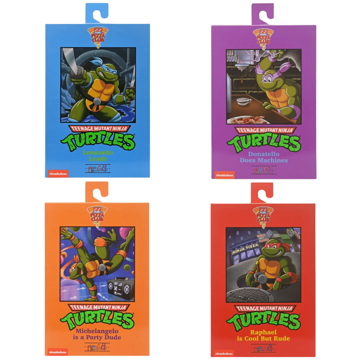Teenage Mutant Ninja Turtles - Turtles Pizza Club - Cartoon Turtles Set of 4