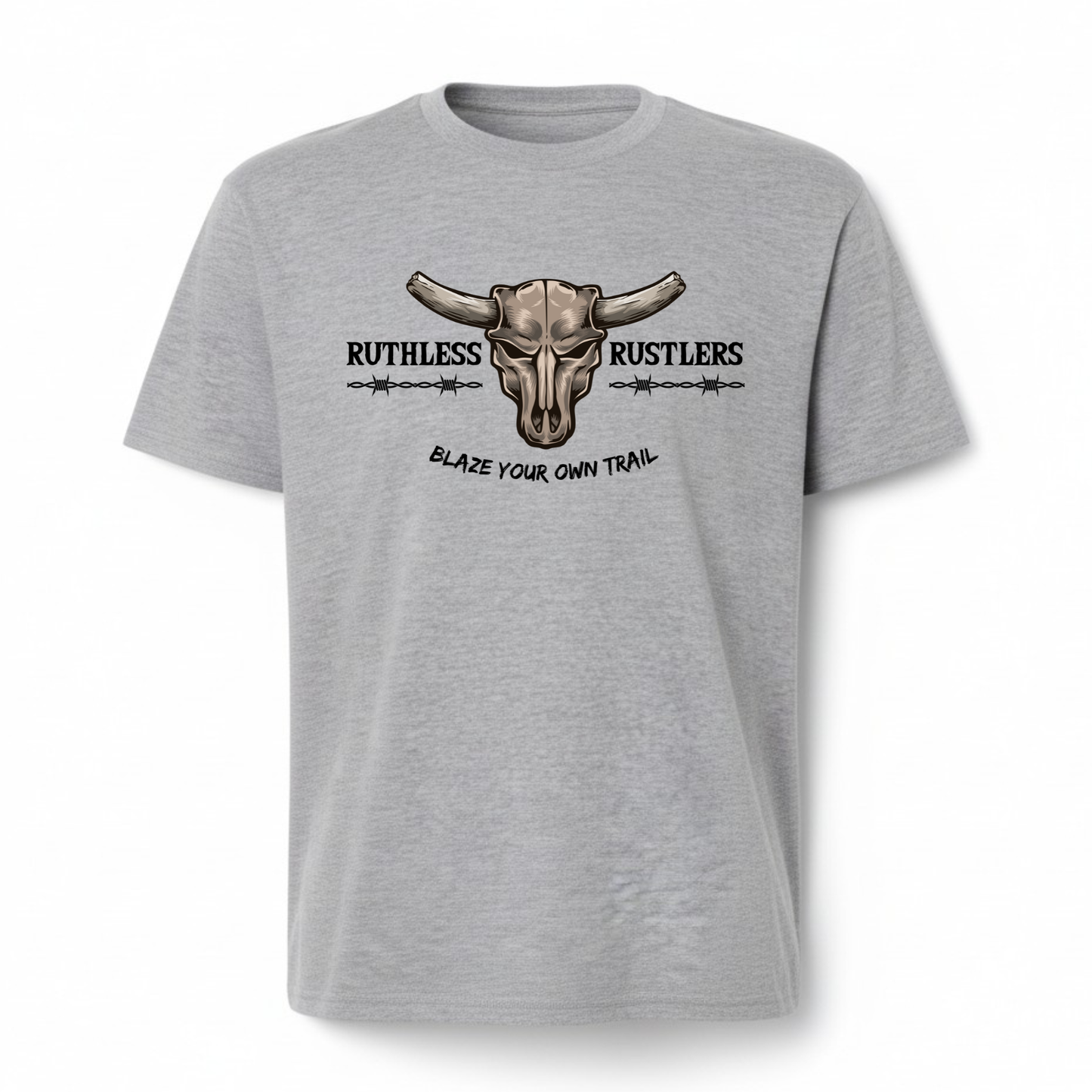 Ruthless Rustlers Barbed Wire Youth T-Shirt | Grey