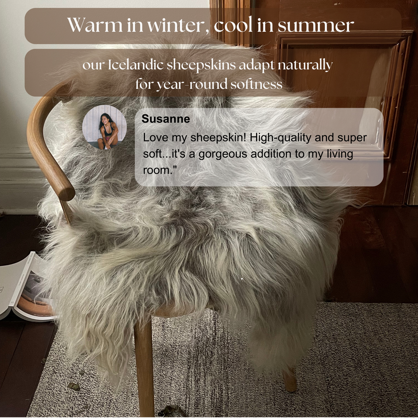 Natural Light Grey Icelandic Sheepskin