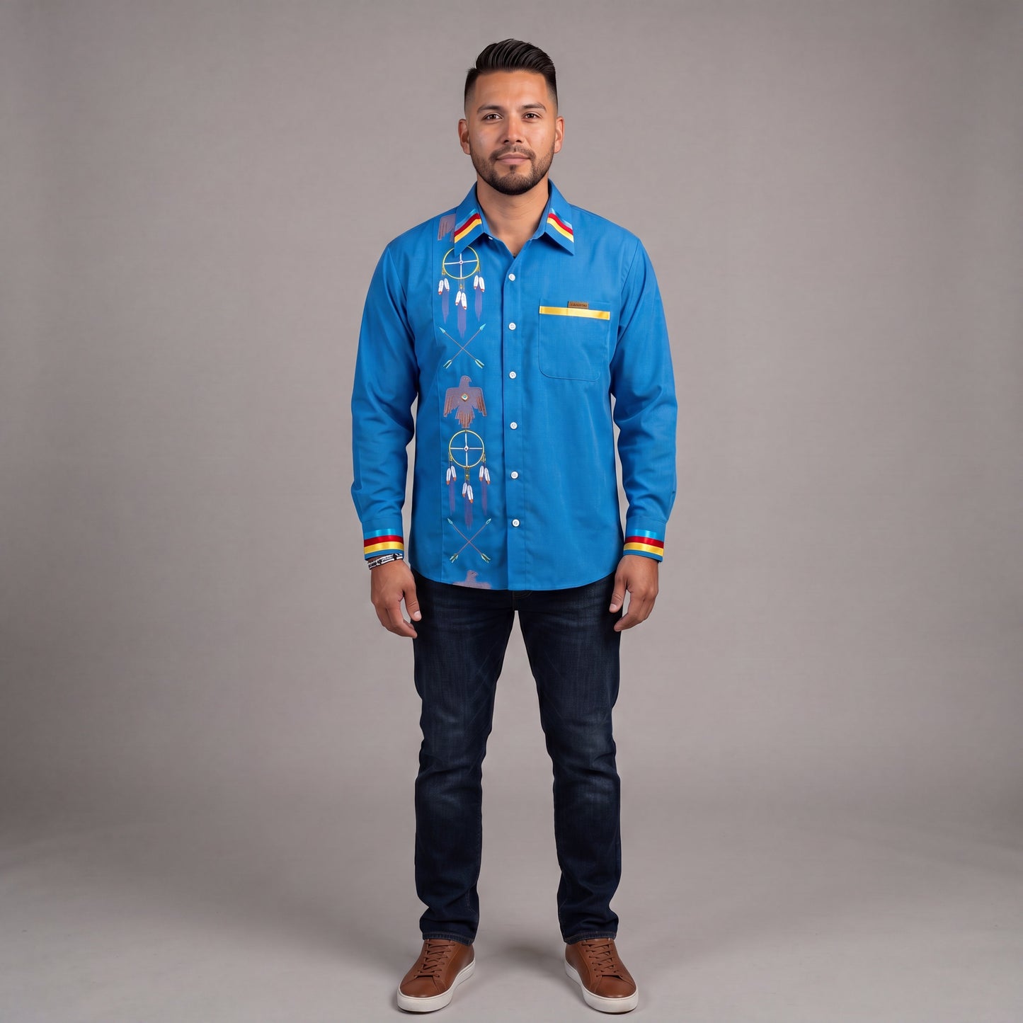 Embroidered Ribbon Shirt (Eagle)