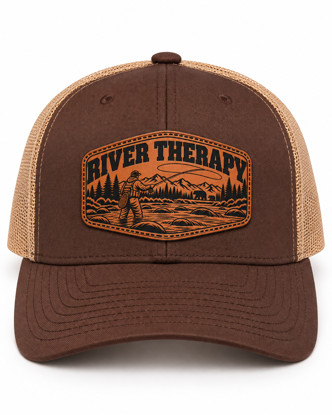Leapfrog Collective River Therapy Fishing Trucker Hat With Bears