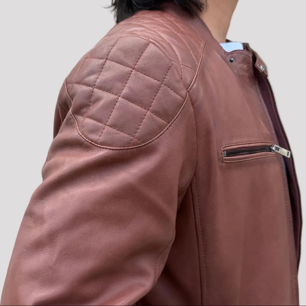 BOL Mens Alvin Lambskin Leather Jacket with Removable Hood