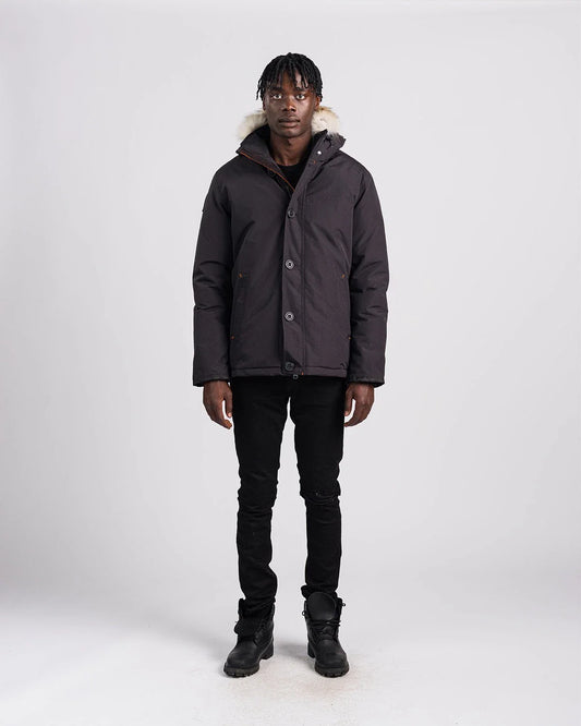 Outdoor Survival Canada Men's Nyik -40 Down Parka, Orca Black, X-Large - ON DISPLAY