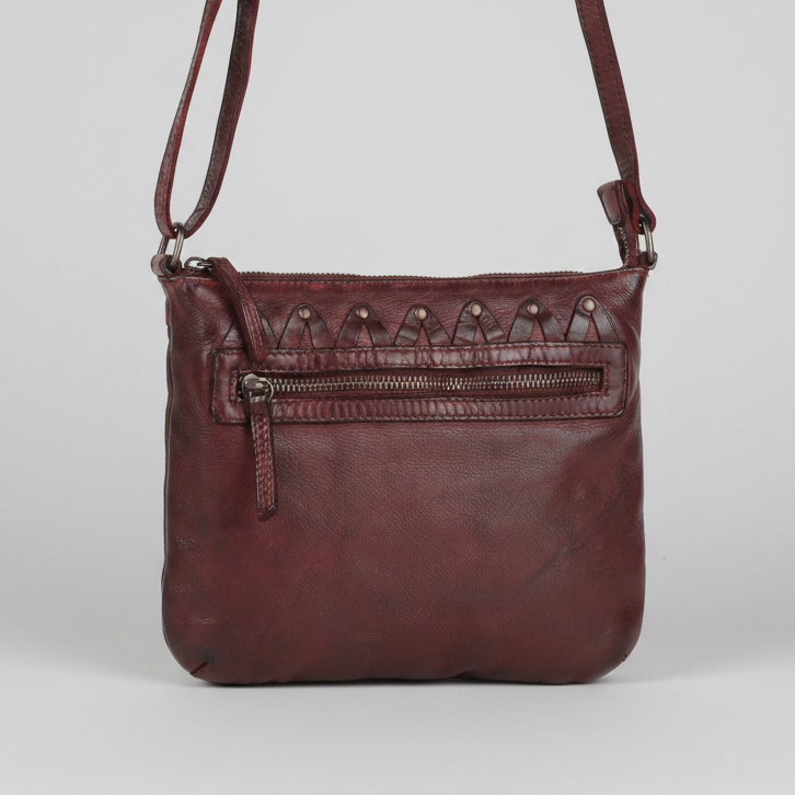 MET V Stitch Crossbody Leather Bag