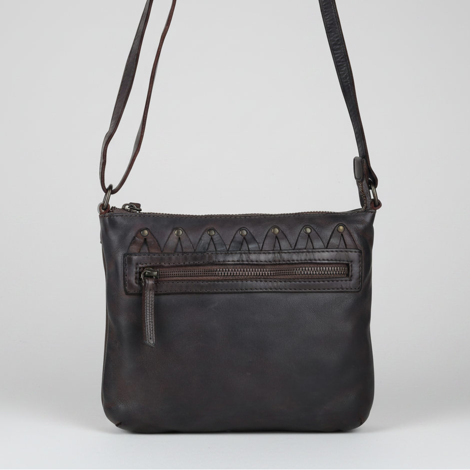 MET V Stitch Crossbody Leather Bag