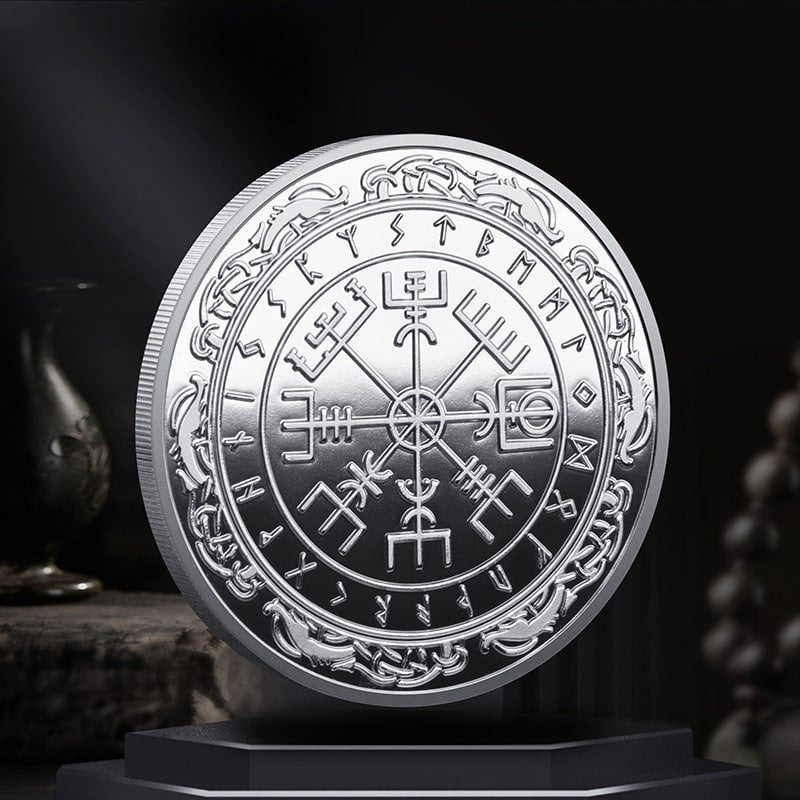 Vegvisir Viking Iron Piece Norse Runic Compass