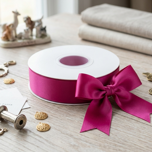 30 Meter Double Face Fuchsia #187 Ribbon Roll
