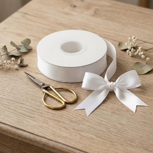 30 Meter Double Face White #000 Ribbon Roll