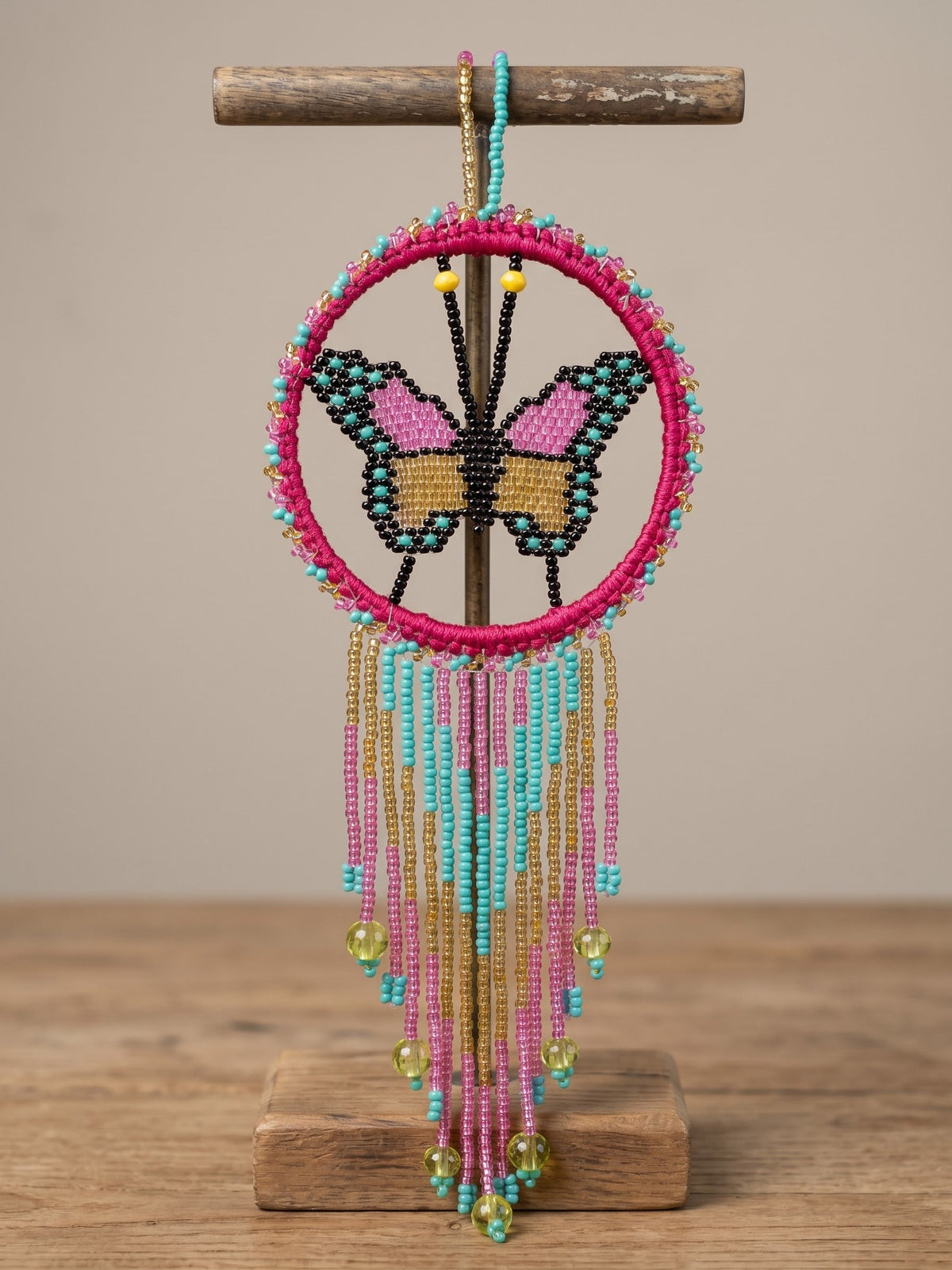 Red and Golden Butterfly Dream Catcher