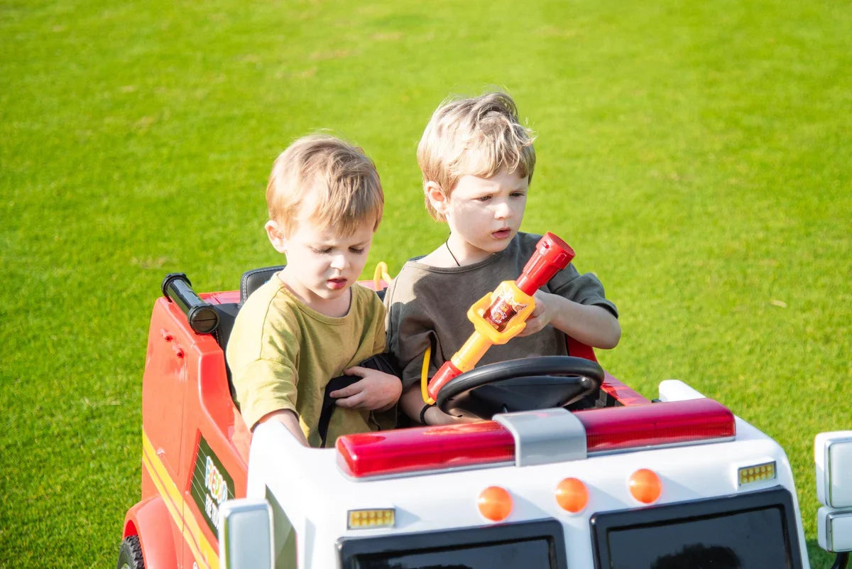 2026 24V Fire Truck 2 Seater Ride On Kids Car with Remote Control