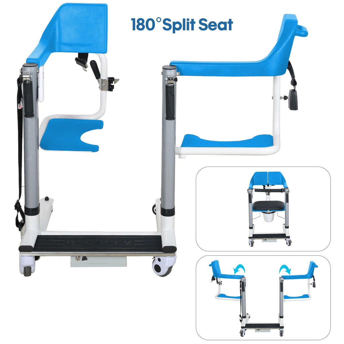4-IN-1 Multifunctional Electric Lift Transfer, Shower, & Commode Chair for Safe Patient Care in Canada