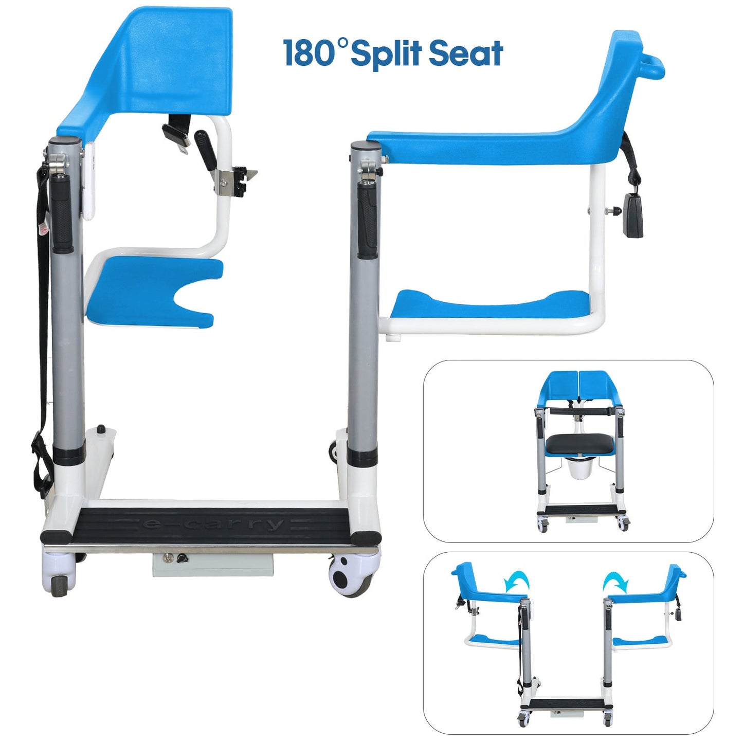 4-IN-1 Multifunctional Electric Lift Transfer, Shower, & Commode Chair for Safe Patient Care in Canada