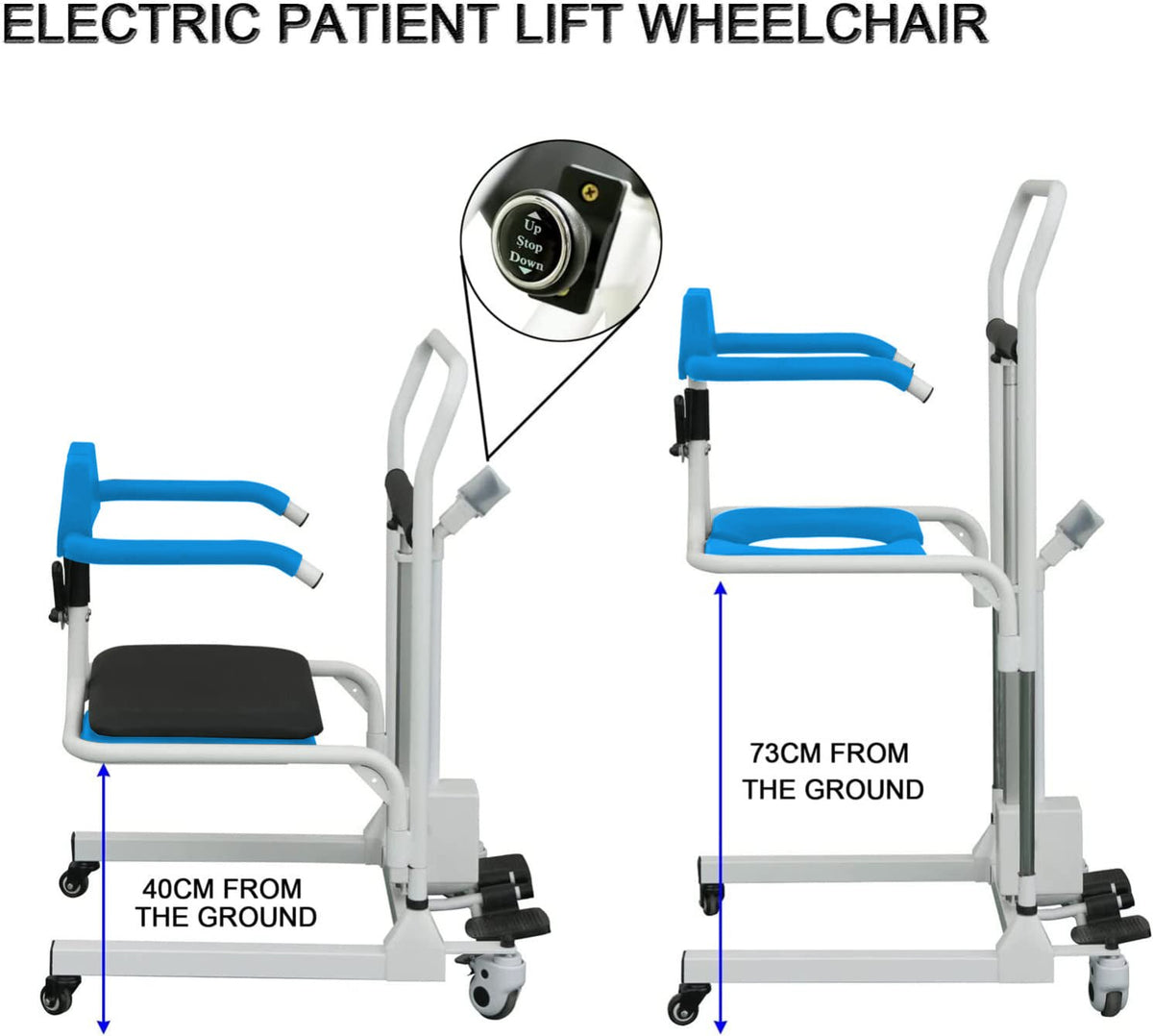4-In-1 Multifunctional Electric Lift Transfer Chair for Shower & Commode Use in Canada