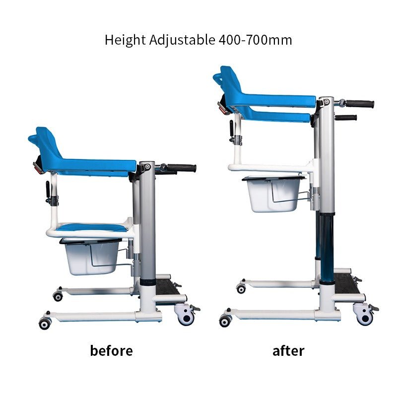 4-IN-1 Multifunctional Electric Lift Transfer, Shower, & Commode Chair for Safe Patient Care in Canada