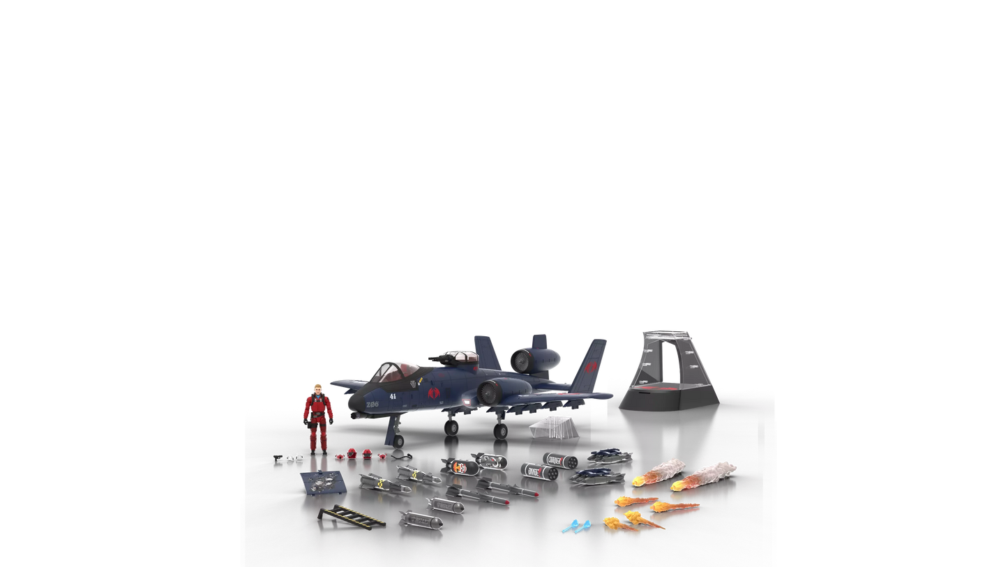 G.I. JOE CLASSIFIED SERIES COBRA RATTLER GROUND ATTACK JET - HASLAB with all the UNLOCKS