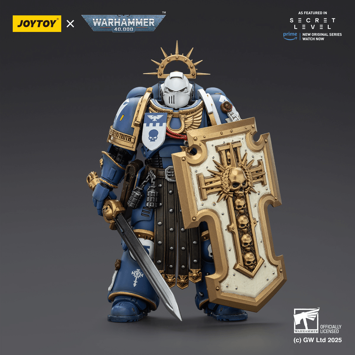 JOYTOY - Ultramarines Torvald with Power Sword, Stormshield and Bolt Pistol