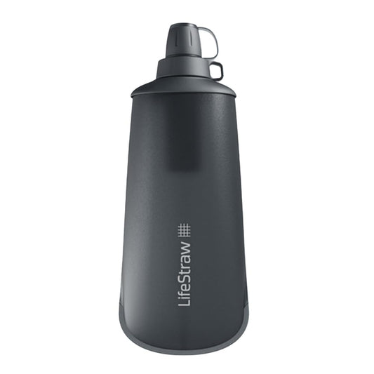 LifeStraw Peak Series - Collapsible Squeeze Bottle Water Filter System – 650ml for Trail Running, Through Hiking, Travel, Cycling, and Fishing; BPA-Free; Dark Mountain Gray 🍁 All In One Marketplace Canada