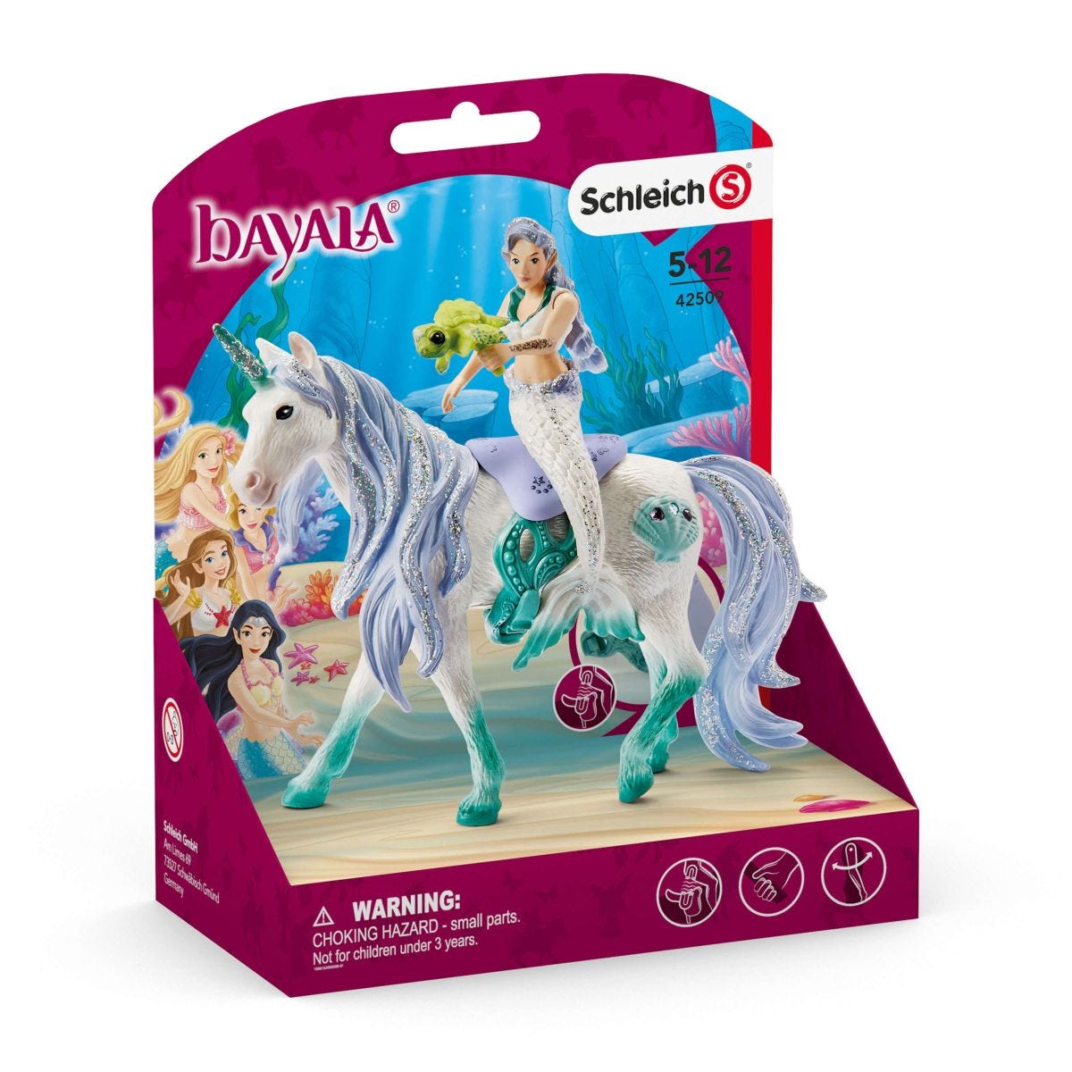 Mermaid riding on sea unicorn