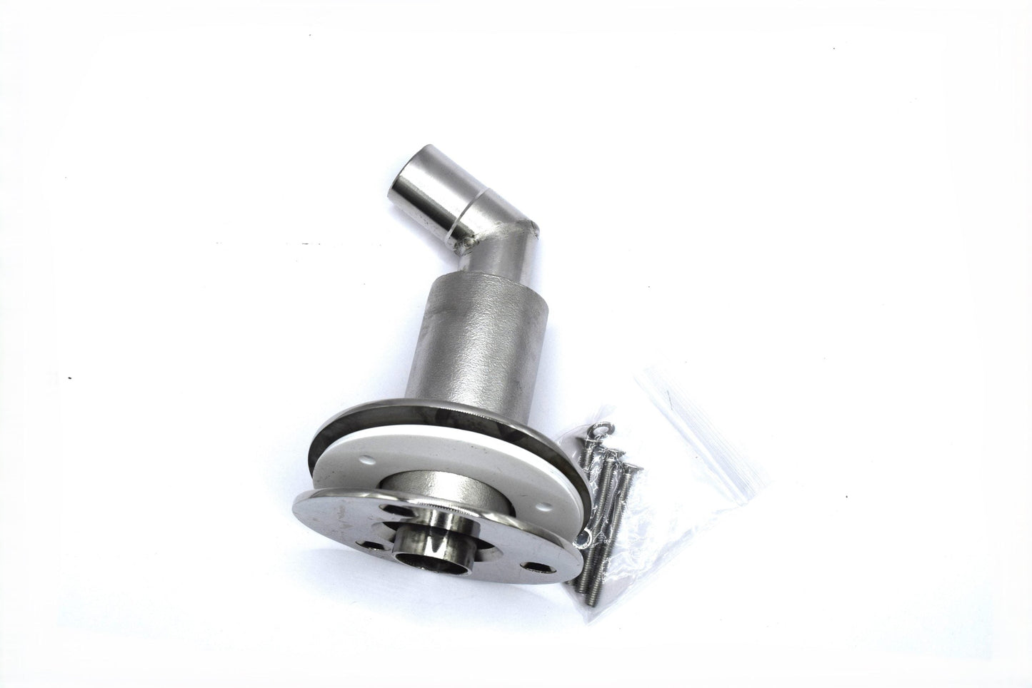 Thru Hull Fitting, 24 mm, 90° Base, Angled Connector, with Screws