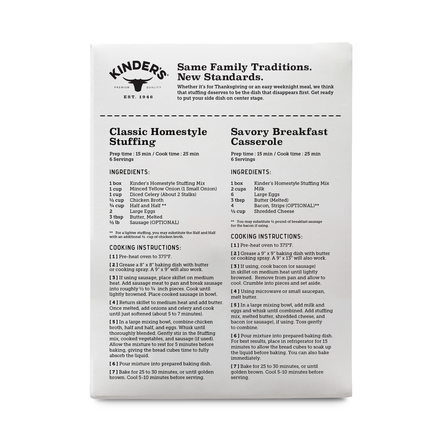 Kinder's Brown Butter & Herbs Homestyle Stuffing Mix