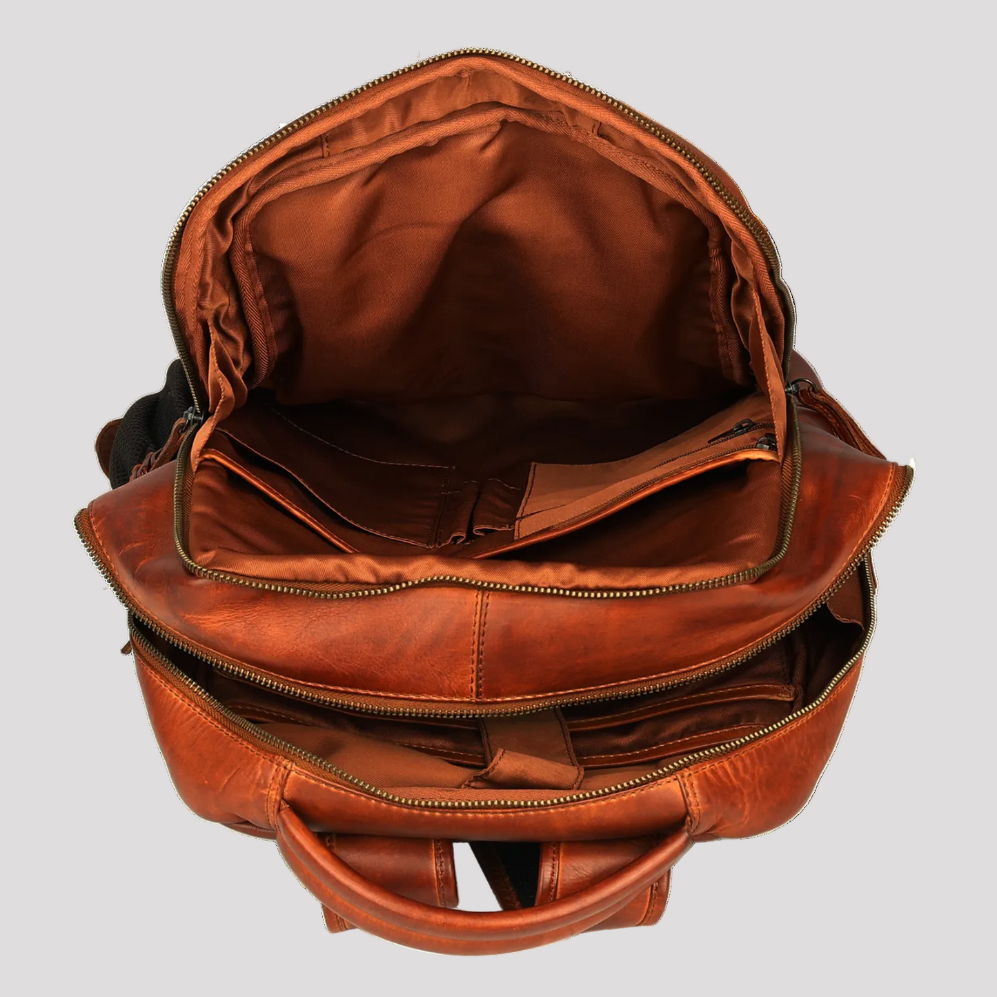 MET Premium Leather Backpack. Dual-Compartment Urban Commuter Pack