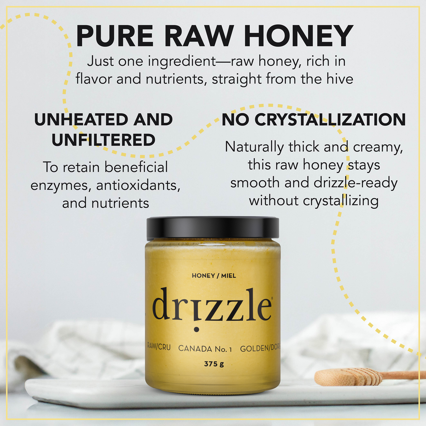 Drizzle Honey Golden Raw Honey