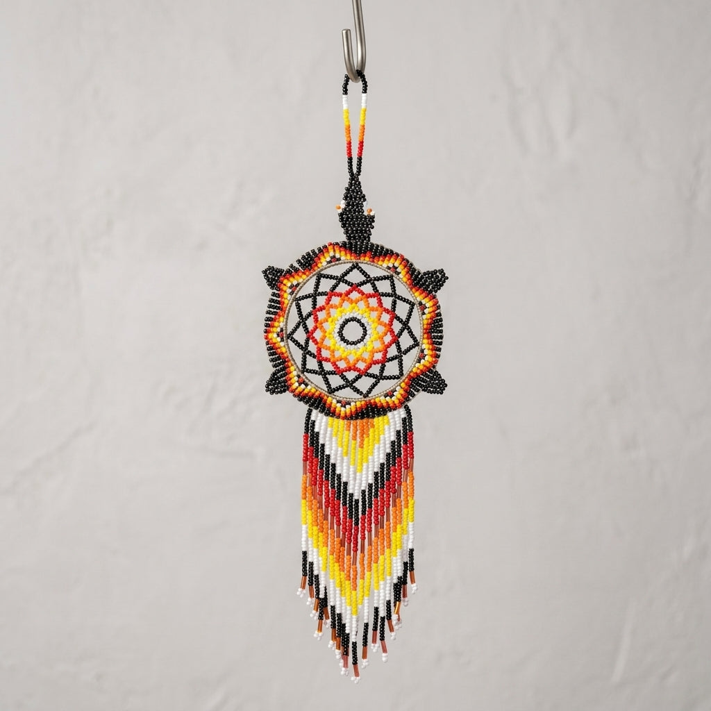 Black Sun Star Beaded Dream Catcher