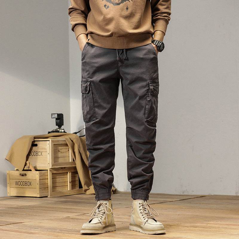 New Retro Ankle-tied Loose Overalls Versatile Casual Cargo Pant men