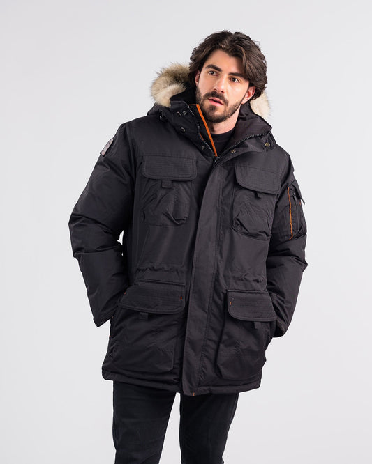 Outdoor Survival Canada Men's Atka -40° Down Parka, Orca Black, 3XL - ON DISPLAY