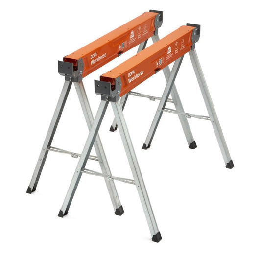 Bora Workhorse Saw Horses 2 Pack Folding Heavy Duty Legs, Metal Saw Horse with 2x4 Bracket Built in Bottle Opener Professional Saw Horse for Woodworking Carpenters Contractors PM-3350T 🍁 All In One Marketplace Canada