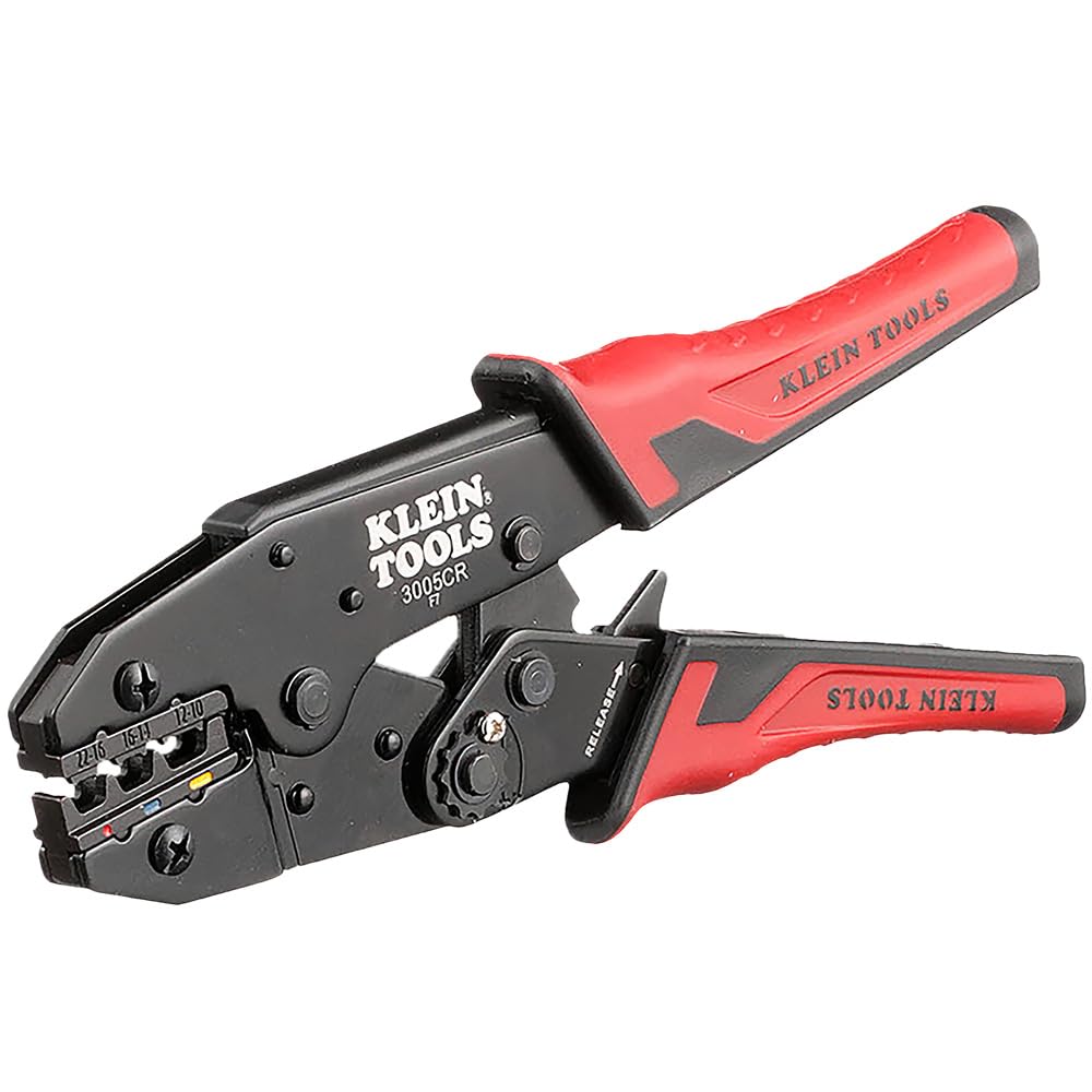 Klein Tools 3005CR Wire Crimper Tool, Ratcheting Insulated Terminal Crimper for 10 to 22 AWG Wire 🍁 All In One Marketplace Canada